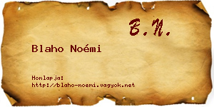 Blaho Noémi névjegykártya